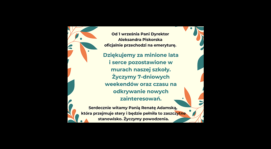 Z najlepszymi życzeniami...